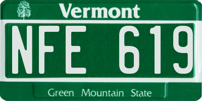 VT license plate NFE619