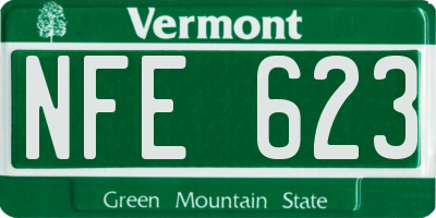 VT license plate NFE623