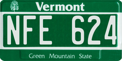 VT license plate NFE624