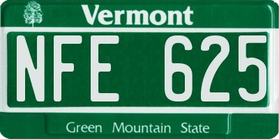VT license plate NFE625
