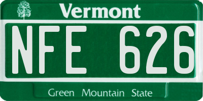 VT license plate NFE626