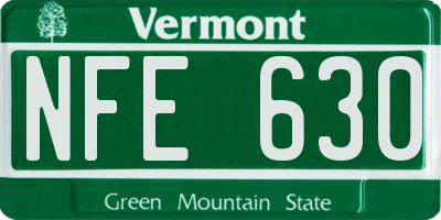 VT license plate NFE630