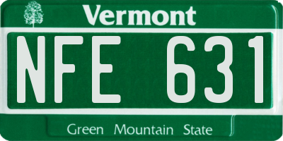VT license plate NFE631