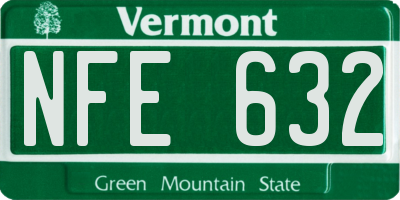 VT license plate NFE632