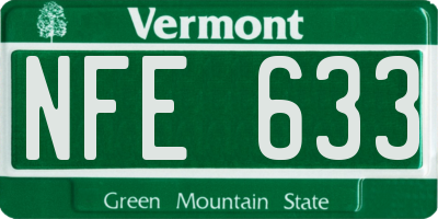 VT license plate NFE633