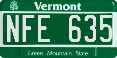 VT license plate NFE635