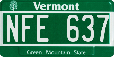 VT license plate NFE637