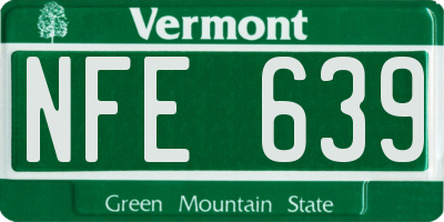 VT license plate NFE639