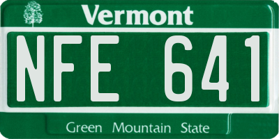 VT license plate NFE641