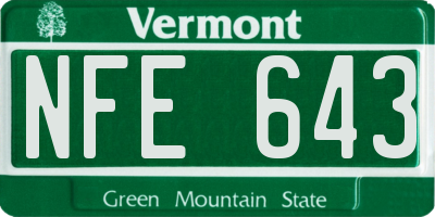 VT license plate NFE643