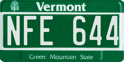 VT license plate NFE644