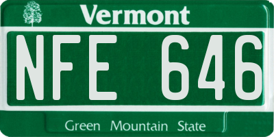 VT license plate NFE646