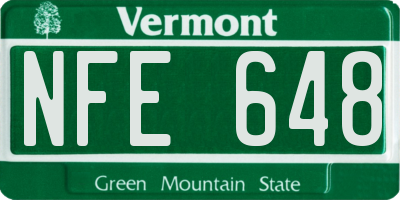 VT license plate NFE648