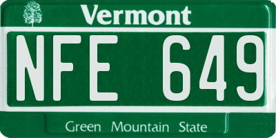 VT license plate NFE649