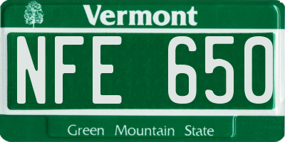 VT license plate NFE650