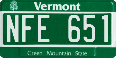 VT license plate NFE651