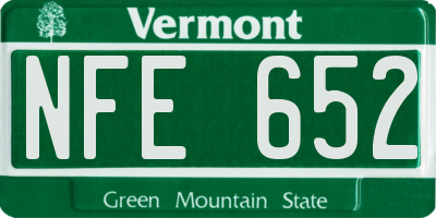 VT license plate NFE652