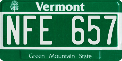 VT license plate NFE657