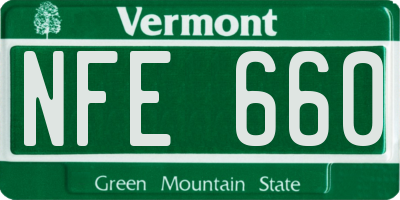 VT license plate NFE660