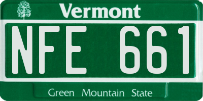VT license plate NFE661