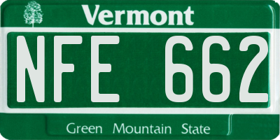 VT license plate NFE662