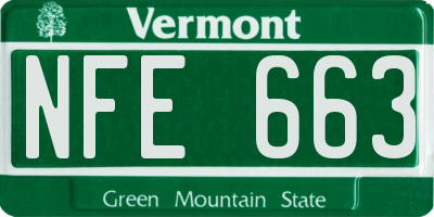 VT license plate NFE663