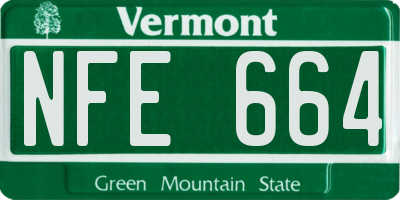 VT license plate NFE664