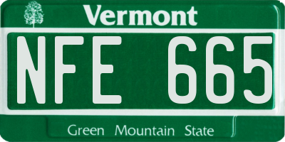 VT license plate NFE665