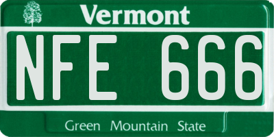 VT license plate NFE666