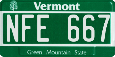 VT license plate NFE667