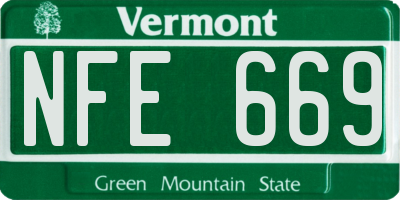 VT license plate NFE669