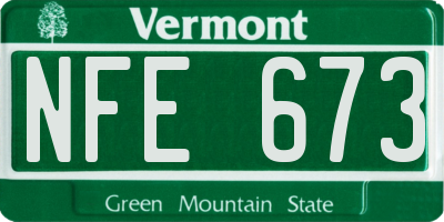VT license plate NFE673