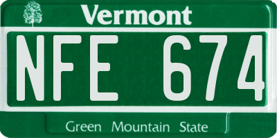 VT license plate NFE674