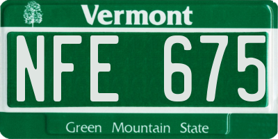 VT license plate NFE675