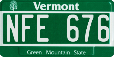 VT license plate NFE676