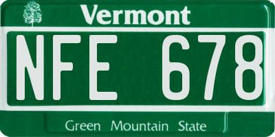 VT license plate NFE678