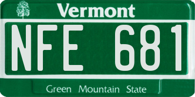 VT license plate NFE681
