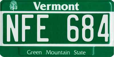 VT license plate NFE684