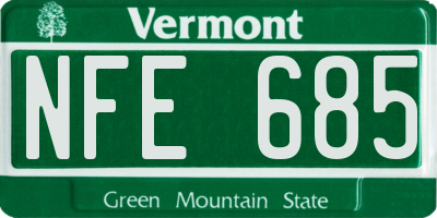 VT license plate NFE685