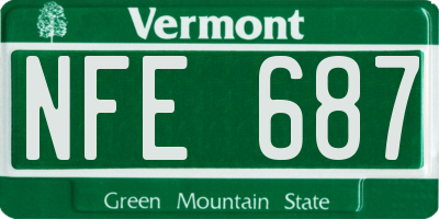 VT license plate NFE687