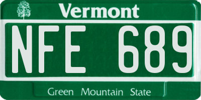 VT license plate NFE689