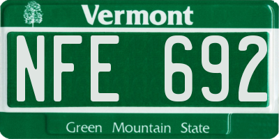 VT license plate NFE692