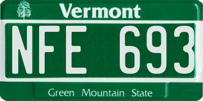 VT license plate NFE693