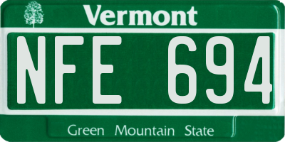 VT license plate NFE694