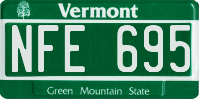 VT license plate NFE695