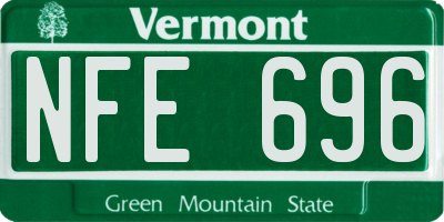 VT license plate NFE696