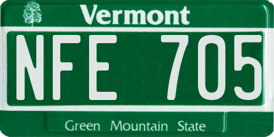 VT license plate NFE705
