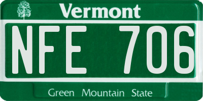 VT license plate NFE706