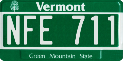 VT license plate NFE711