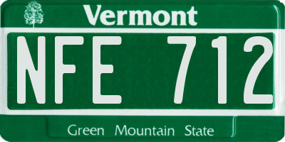 VT license plate NFE712